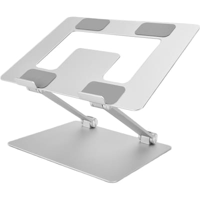 Laptop Standaard Opvouwbaar Draagbaar Aluminiumlegering Notebook Ondersteuning Computer Verhogingsstandaard Zilver white