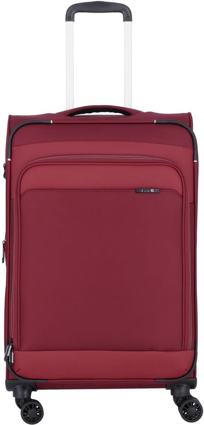 d & n Travel Line 9504 4 wielen Trolley M 67 cm met uitbreidingsplooi - Zachte bagage - TSA slot - dark red
