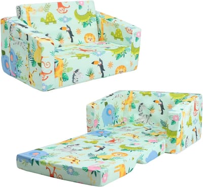 Opvouwbare kinderbankstoel 2-in-1 voor peuters - multifunctionele slaapbank met zak - perfect voor slaapkamer en kinderkamer