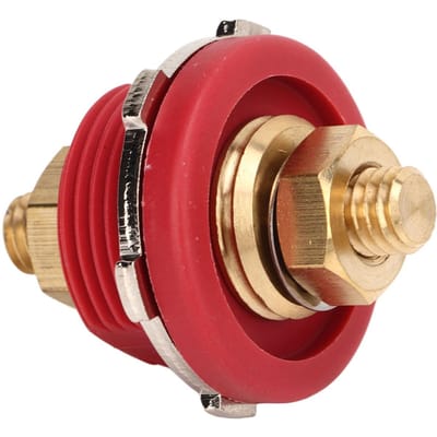 38in Doorvoer Paneel Batterijaansluiting 250A Zinklegering Messing Universeel voor Auto RV Boot Jacht Rood rood