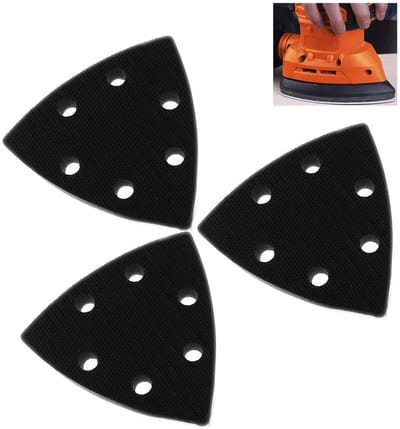 Vervangende Schuurpads - Schuurvellen Driehoek - Precisie Schuurwerk - 6 Gaten Stofafvoer - 93 mm Driehoek