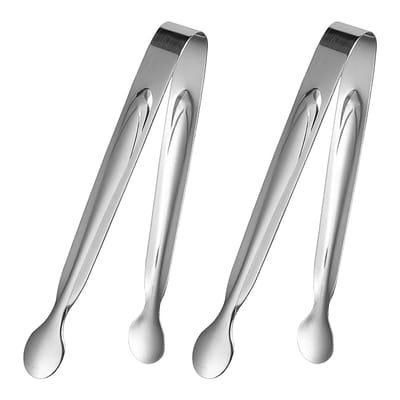 Dailygoods- Keukentang 2 Stuks - IJsblokjestang - Suikertang - Candybartang - Ergonomisch - Roestvrij Staal 15 cm - Tang