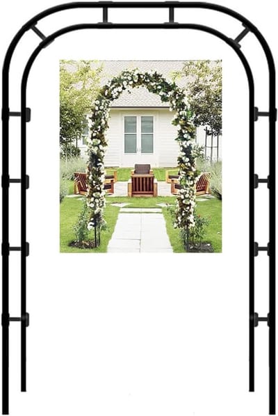 Metalen Tuinboog - Prieel Decoratie - Tuin Aankleden - Antiroest Coating - 280x220cm - Zwart