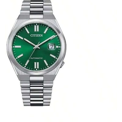 Heren automatisch mechanisch horloge van roestvrij staal, met een klassiek automatisch wijzerplaat, zakelijk horloge herenaccessoire. buiten reizen, NJ0150 groen