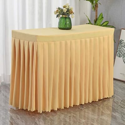Rechthoekig tafelkleed Conferentie Tentoonstelling Effen tafelkleed Elegante tafelrok Voor Bruiloft Banket Feest Bureau Decor 120x60x75cm geel