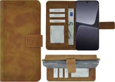 MoDo hoesje Geschikt voor Xiaomi 13 - Kunstleer Book Case - Bruin