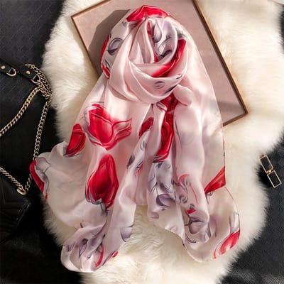 180*90cm Grote Zijde Satine Sjaal Hijab Dames Print Lente Sjaal Wrap Vrouwelijke Hand Foulard Pashmina Reis Echarpe One Size gray