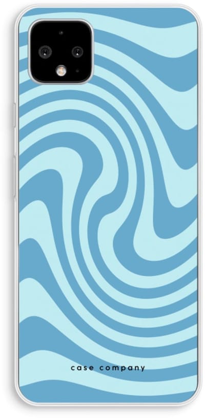 Case Company® - Hoesje geschikt voor Google Pixel 4 XL hoesje - Swirl Blauw - Soft Cover Telefoonhoesje - Bescherming aan alle Kanten en Schermrand