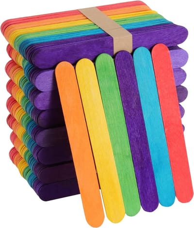 Kleurige Houten Lollystokjes 15cm - 1000 Stuks voor DIY, Knutselen en Creatieve Projecten