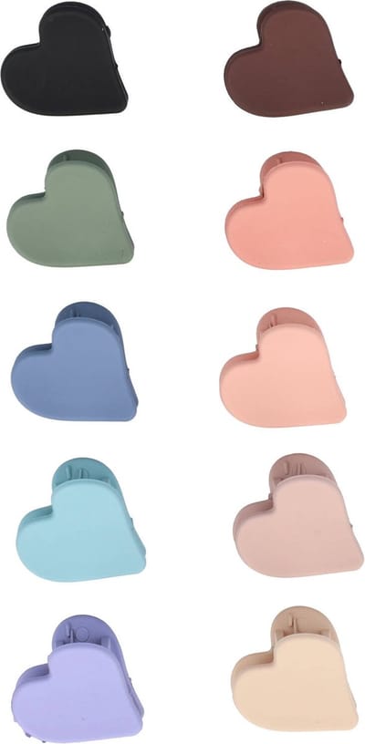 Haarsoires Haarspeld Haarklemmen 2,5cm – Klein Hartvorm – Naturel Kleuren – Set van 10 - Haarclip Klem - Hair Claw - voor Opsteken Haar - Hair Clip - Decoratieve Haaraccessoire