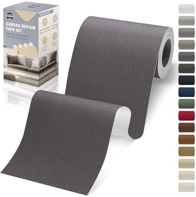 Zelfklevend Textiel - Reparatie Stof - Meubels Repareren - Waterproof Kwaliteit - 10x200cm - Donkergrijs