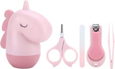 Baby Nagelknipper Set - Baby Manicure Kit - Baby Verzorging - Compleet Met Opbergdoos - 4 Delig - Roze