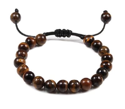 Sorprese armband - Milaan - armband heren - bruin tijgeroog - 17-25 cm - verstelbaar - unisex - cadeau - Model L