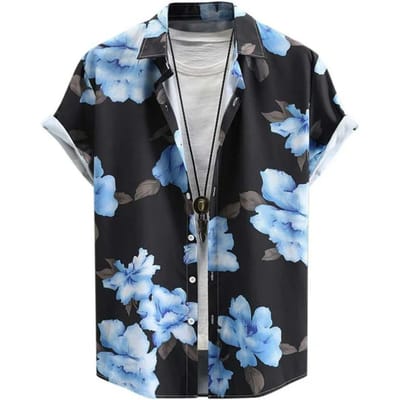Strand Heren Dames Shirts Bloemenprint Ontwerp Korte Mouw Shirts Mode Knopen Shirt Tops 5XL gray