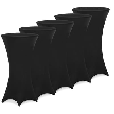 Statafelrok – 5 Stuks Ø 60-65cm Stretch - Zwart