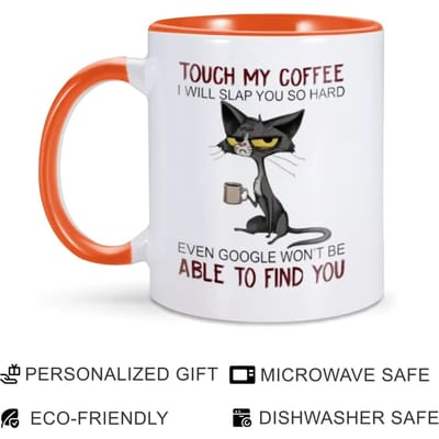 11oz Mok Kat Mok Raak Mijn Koffiemok Aan Ik Sla Je Zo Hard Dat Je Omvalt Mok Kat Koffiemokken Cadeau voor Vriendin Zus Kattenbaasje Koffie 325ml