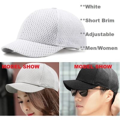 Casquette de Baseball d'Été en Maille Grande Taille pour Hommes Femmes Trucker Respirante Réglable pour Sports d'Extérieur Course à Pied (as the picture,XXL 61-65CM) white