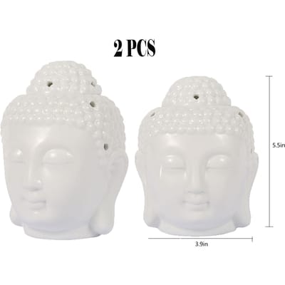 Keramische Boeddha Hoofd Aromatherapie Olie Brander Aroma Essentiële Olie Diffuser Indiase Boeddha Tibetaanse Wierook Brander Kaarsenhouders