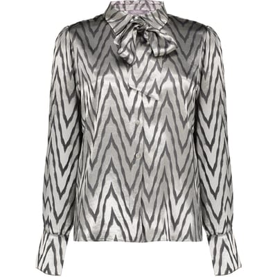 Geisha Blouse Animal Silver Grey Maat: L | Blouses Outlet | Dames | Grijs
