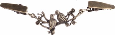 Fako Bijoux® - Vestsluiting - Vestclip - Sjaalspeld - Vestklem - Vogels - Bronskleurig