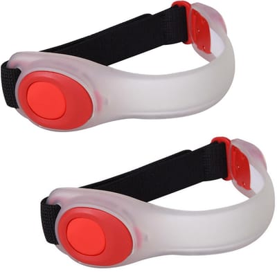 Benson LED veiligheidsarmband - 2x - klittenbandsluiting - 18,5 cm - hardlopen/fietsen/wandelen