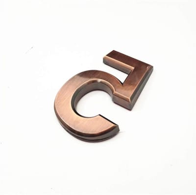 Huisnummer Plaquette - Adres Cijfer - Huis Herkenning - Anti-roest Plastic - 10cm Hoog - Brons