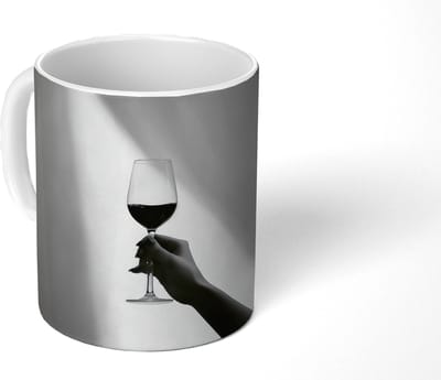 Mok - Koffiemok - Lichtinval - Wijn - Rood - Glas - Mokken - 350 ML - Beker - Koffiemokken - Theemok