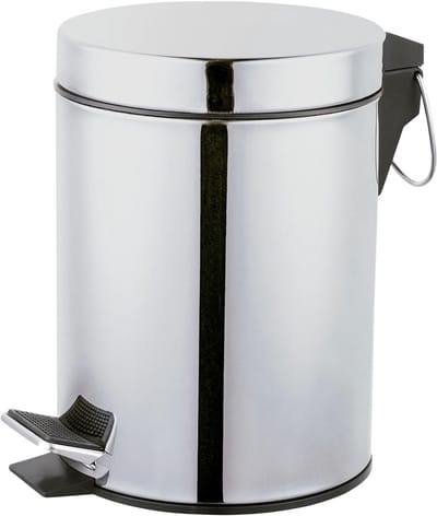 Pedaalemmer Badkamer - Afvalbak Klein - Hygiënisch Afval Beheren - Handsfree Opening - 3 Liter - Gepolijst RVS