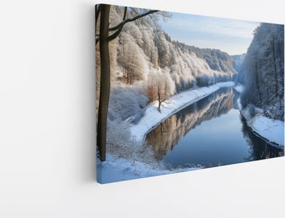 Saammp Canvas Schilderij - Natuur - 2 dolfijnen - landschappen - 45x30 - Foto op canvas - Wanddecoratie - Muurdecoratie Woonkamer - Slaapkamer decoratie - Canvas Print