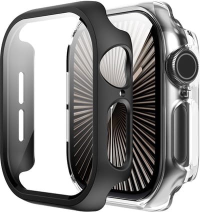 Dailygoody - Beschermhoes Apple Watch Series 10 42 mm - Harde Beschermhoes - Transparant en Zwart - Krasbestendig - Stofdicht en Ultradun - Geschikt v