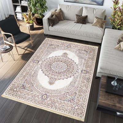 Tapiso Victoria Vloerkleed Vintage Antislip Perzisch Tapijt Maat- 80x150