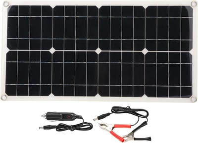 Zonnepaneel Kit - Draagbare Energie - Accu Opladen - Dubbele USB Output - 54 x 28 cm - Zwart