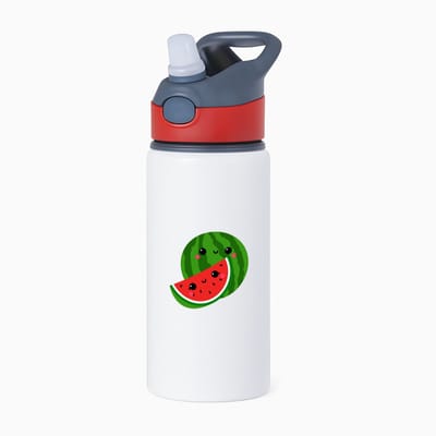 Hacebo® - Watermeloen waterfles met rietje rood - Fruitschaal - Fruit liefhebbers - Zomerfruit - gezond eten - vrucht - water fles - 650ML