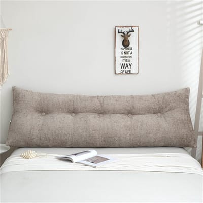 Hoofdbordkussen Bed - Leeskussen Rugsteun - Rechtop Zitten - Driehoekige Wigvorm - Koffiekleur