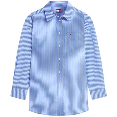 Tommy Jeans Blouse Tjw Ove Essential Sh Dw0dw22936 C8p Noble Blue Dames Maat - S