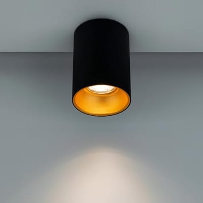 Moderne Rond Plafondspot GU10 Zwart met Gouden Accenten - Elegant en Praktisch voor Elke Kamer