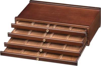 Houten opbergdoos voor kunstenaars met 4 laden en vakjes - Opvouwbare en multifunctionele accessoires organizer