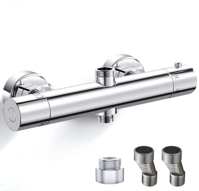 Unyqoos ® Stijlvolle Thermostatische Douchekraan met Dubbele Uitlaat en Verchroomde Afwerking