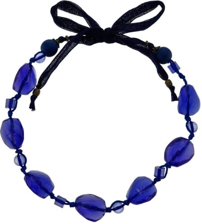 Behave – Ketting – Koningsblauw – Acryl Kralen – Verstelbare Stoffen Band – Elegant Statement
