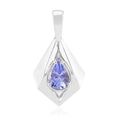 Cavill - Hanger 925 Sterling Zilver Palladium - 0,60 ct Peervormige Briljant Tanzaniet Paars - Elegant - 23x13 mm
