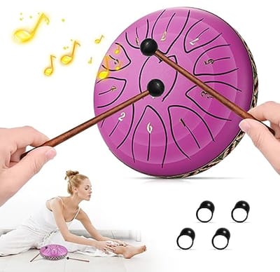 Stalen Tong Drum 6 Inch 11 Toon Handpan - Percussie Muziekinstrument voor Muzikale Educatie en Yoga