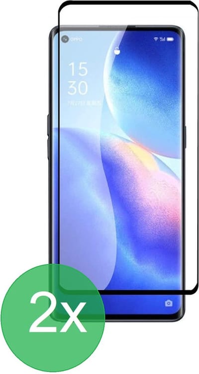 Full Screenprotector 2x Geschikt voor Oppo Reno5 Pro 5G - screen protector - volledige glas - bescherming - beschermglas - ZT Accessoires