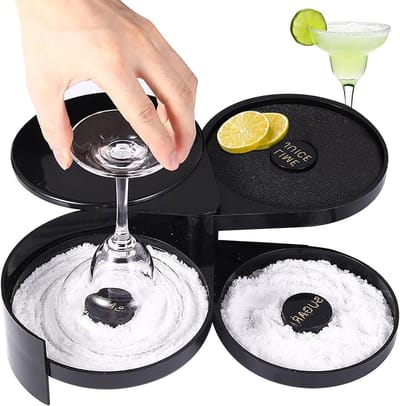 Drie-laags Cocktail en Margarita Mix Box met Spons, Zout en Suiker Container voor Feesten en Bars