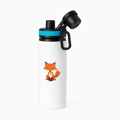 Hacebo® - Vossen waterfles met draaidop blauw - Katten - Dieren liefhebbers - Dierentuin - katachtigen - water fles - 850ML