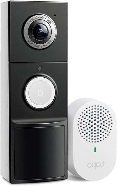 Videodeurbel Camera - Slimme Bel - Huisbeveiliging - 2K 5MP Ultra-Wide Beeld - 210 Dagen Batterij - Zwart