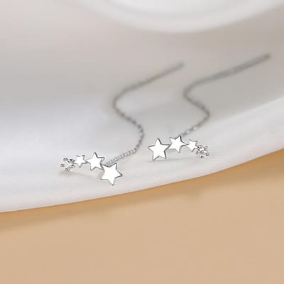 Lange ketting kwast ster druppel oorbellen voor vrouwen Koreaanse gouden oor lijn sieraden pendientes Boucle d'oreille cadeau gray