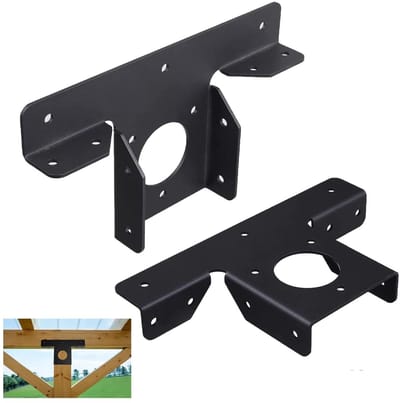Allecto Plus - Zware Pergola Beugels 2-pack - 3-weg Hoekhouder voor Houten Pergola - Posthouder voor Gazebo Kit - Sterke Constructie