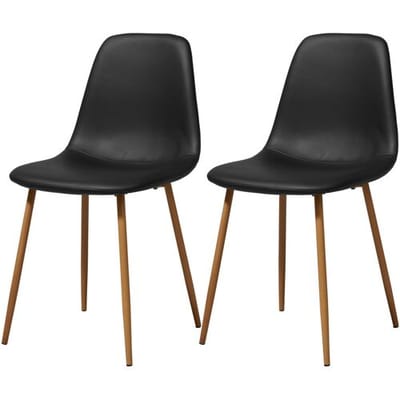 LIVARNO Set van 2 eetkamerstoelen, stalen poten in eikenlook