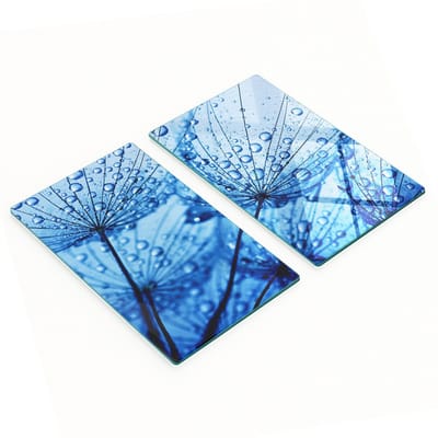 Multifunctionele decoratieve glazen borden met paardenbloemprint 2x30x52 cm