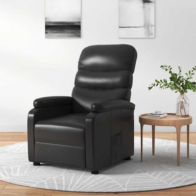 Relaxstoel Kunstleer - Comfortabele Stoel - Ontspannen Thuis - 3-voudig Verstelbaar - 75 x 91 x 101 cm - Zwart